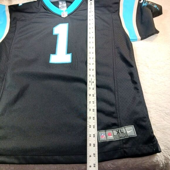 Cam Newton Carolina Panthers Nike On Field NFL Jersey | Size BOYS XL 18-20 Black - Picture 7 of 9